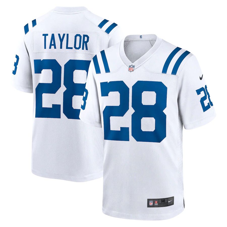 Men Indianapolis Colts 28 Jonathan Taylor Nike White Game NFL Jersey